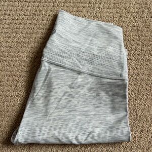 White/Grey Striped Lululemon Leggings